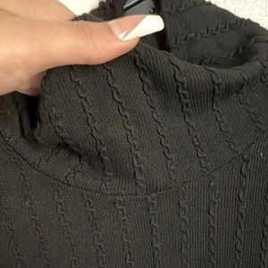 Black Cable Knit Bodysuit